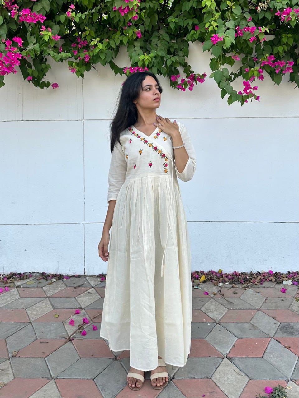 Ivory Bloom Anarkali Kurti