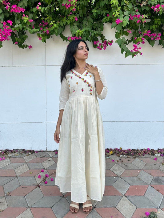 Ivory Bloom Anarkali Kurti